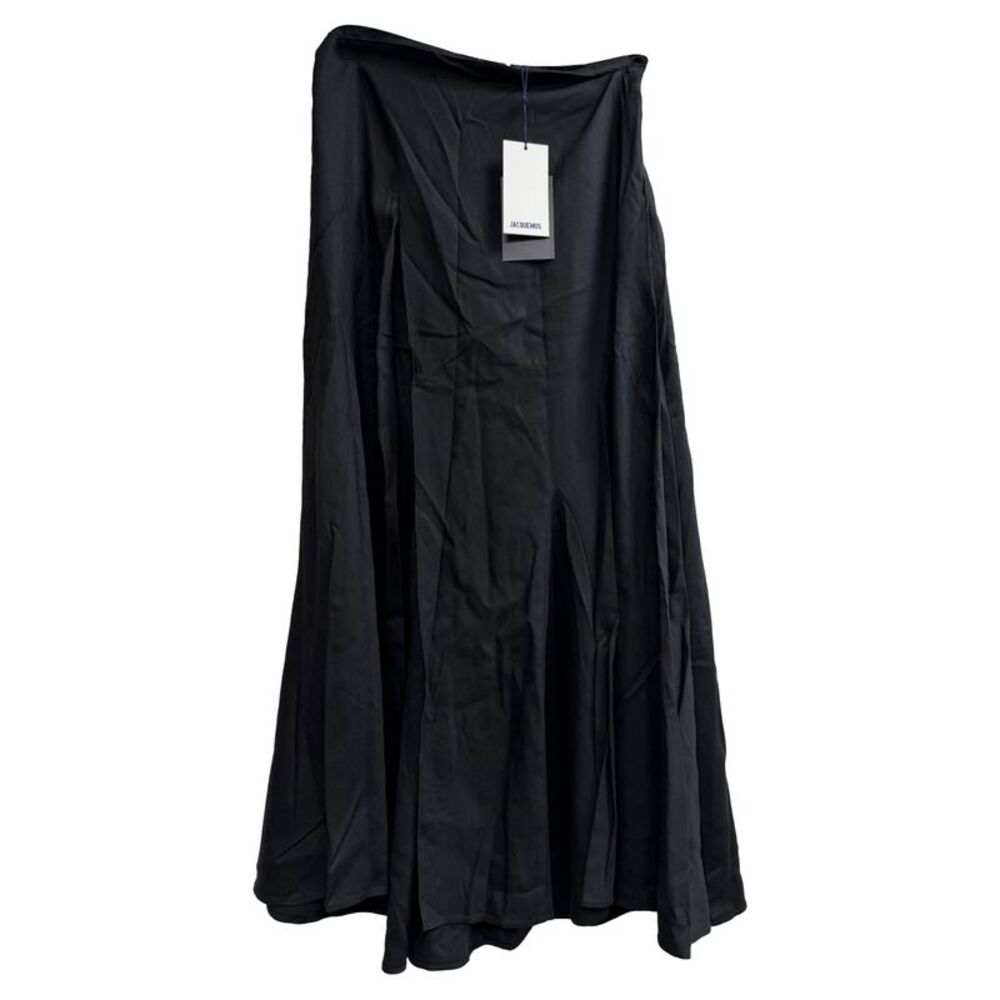 Jacquemus Le Souk Midi Skirt in Black Viscose